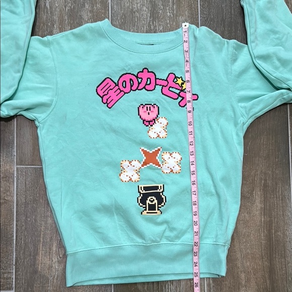 Kirby Graphic vintage Women's Crew Neck Sweater - Light Green - Picture 7 of 8